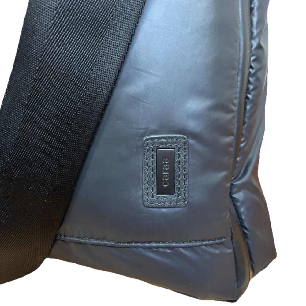 Caraa Nylon Messenger Travel Tote Bag In Black Leather Straps Expandable Luxury - Picture 4 of 8
